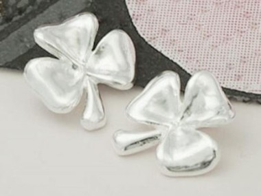 925 Sterling Silver Leaf Clover Charms 11 mm.