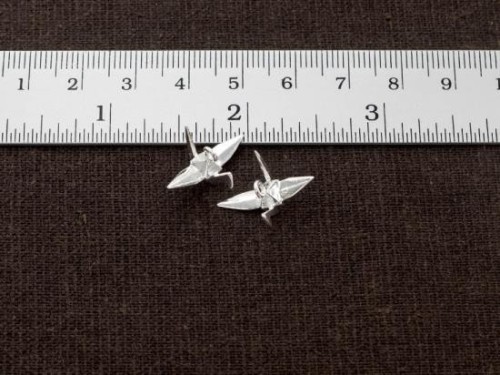 2 of 925 Sterling Silver Origami Bird Charms 6x14 mm. Polished Finish.