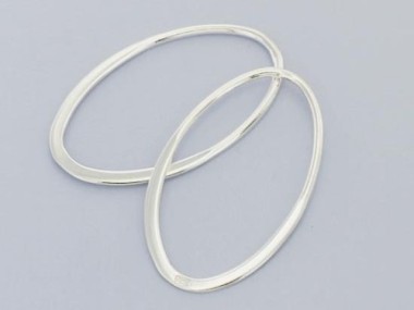 4 of 925 Sterling Silver Oval Links, Connectors 15x24 mm.