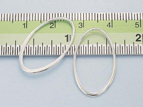 4 of 925 Sterling Silver Oval Links, Connectors 15x24 mm.