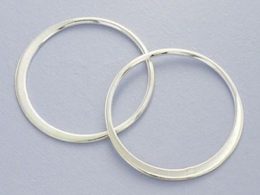 4 of 925 Sterling Silver Circle Links, Connectors 20 mm.