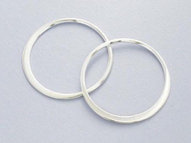 925 Sterling Silver Circle Links, Connectors 20 mm.