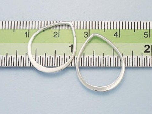 4 of 925 Sterling Silver Flat Pear Links, Connectors 16x19 mm.