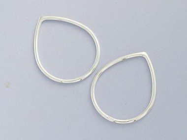 4 of 925 Sterling Silver Pear Links, Connectors 15.5x19 mm.