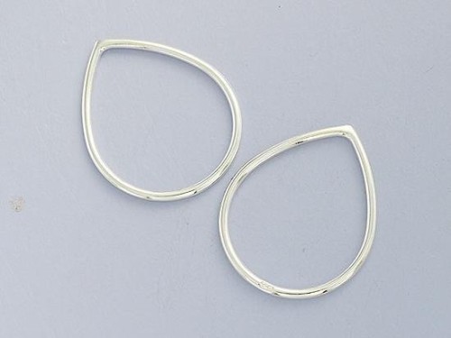 4 of 925 Sterling Silver Pear Links, Connectors 15.5x19 mm.