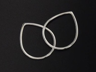 925 Sterling Silver Pear Links, Connectors 15.5x19 mm.