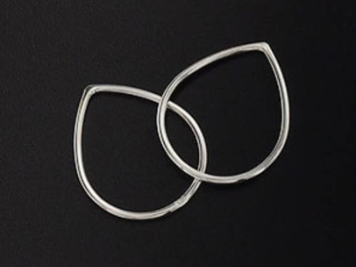 4 of 925 Sterling Silver Pear Links, Connectors 15.5x19 mm.