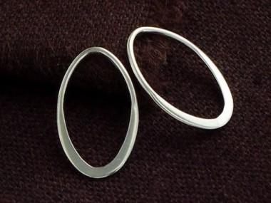 925 Sterling Silver Oval Links, Connectors 12x19.5 mm.