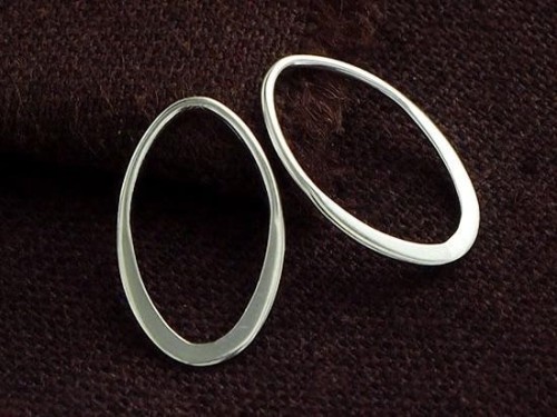 4 of 925 Sterling Silver Oval Links, Connectors 12x19.5 mm.