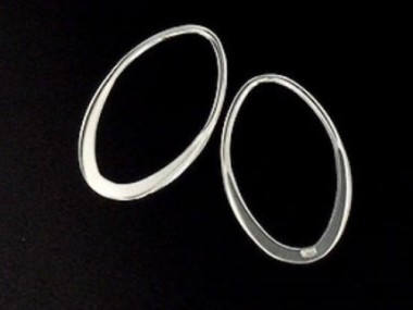 925 Sterling Silver Oval Links, Connectors 12x19.5 mm.