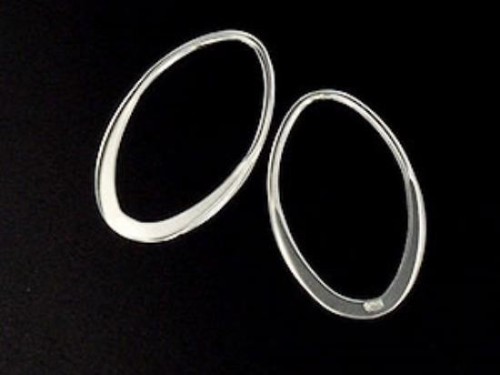 4 of 925 Sterling Silver Oval Links, Connectors 12x19.5 mm.