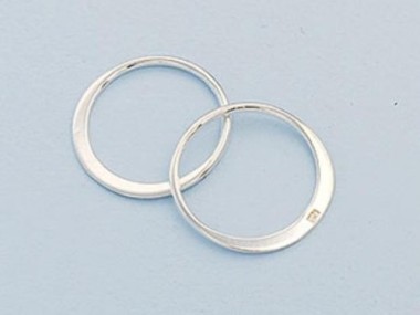 925 Sterling Silver Circle Links, Connectors 15 mm.