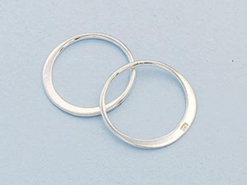 4 of 925 Sterling Silver Circle Links, Connectors 15 mm.