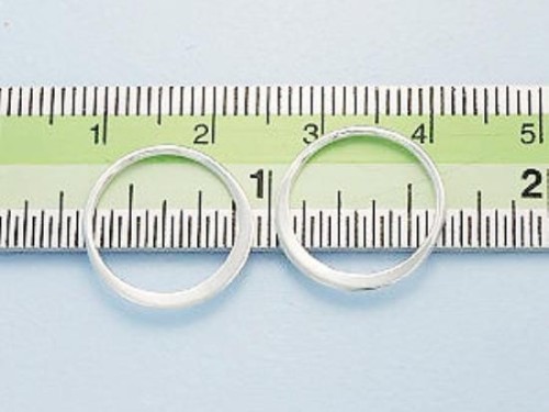 4 of 925 Sterling Silver Circle Links, Connectors 15 mm.