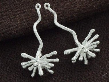 2 of 925 Sterling Silver Coral Charms 18x32mm.