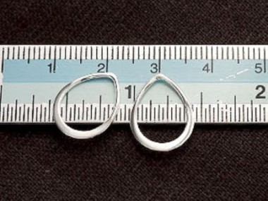 925 Sterling Silver Flat Pear Links, Connectors 12x15 mm.