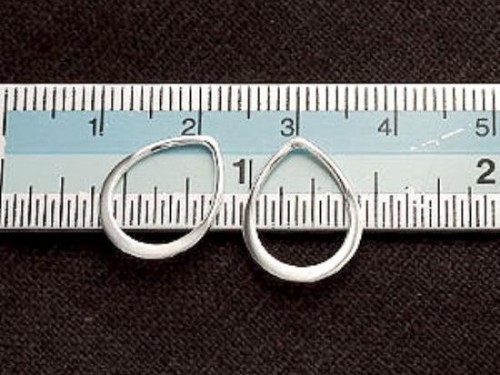 4 of 925 Sterling Silver Flat Pear Links, Connectors 12x15 mm.