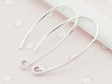 925 Sterling Silver Ear Wires 13x23 mm.