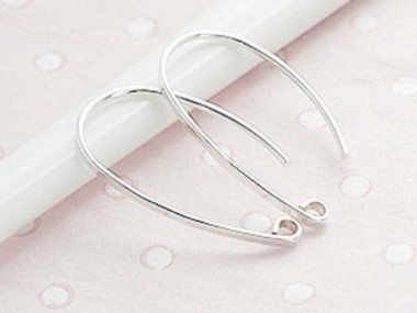 925 Sterling Silver Ear Wires 13x23 mm.