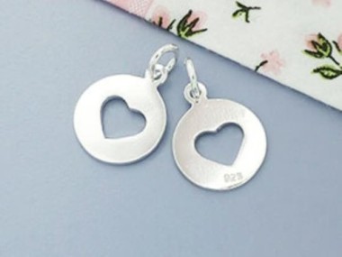 925 Sterling Silver Heart Charms 11.5mm.