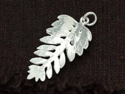 1 of 925 Sterling Silver Fern Leaf Pendant 14x25mm. ,Polished finish