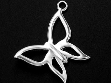 925 Sterling Silver Butterfly Pendant 14x20mm.