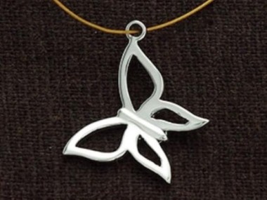 925 Sterling Silver Butterfly Pendant 14x20mm.