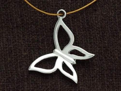 1 of 925 Sterling Silver Butterfly Pendant 14x20mm.