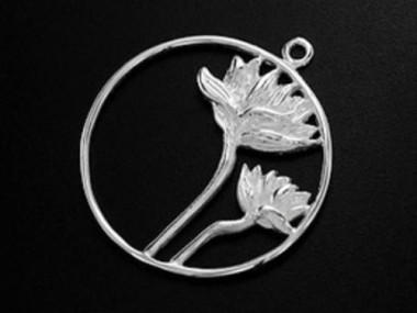 925 Sterling Silver Lotus Pendant 26mm.