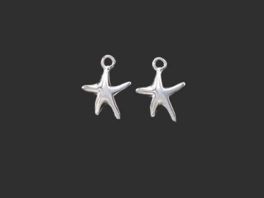 925 Sterling Silver Starfish Charms 11.5x12.5mm.