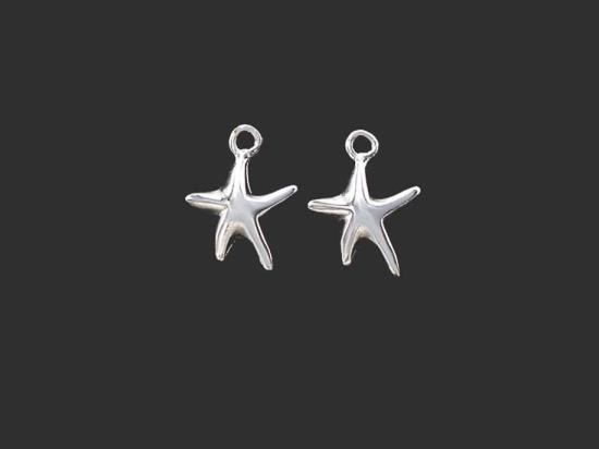 2 of 925 Sterling Silver Starfish Charms 11.5x12.5mm.