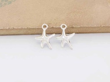 925 Sterling Silver Starfish Charms 11.5x12.5mm.