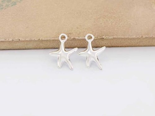 2 of 925 Sterling Silver Starfish Charms 11.5x12.5mm.