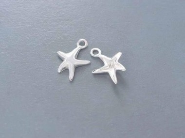 925 Sterling Silver Starfish Charms 11.5x12.5mm.