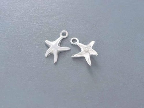 2 of 925 Sterling Silver Starfish Charms 11.5x12.5mm.