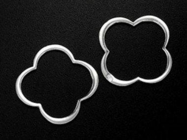 925 Sterling Silver Clover Links, Connectors 17mm.