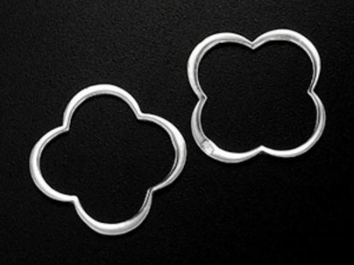 6 of 925 Sterling Silver Clover Links, Connectors 17mm.