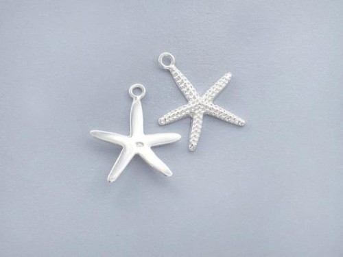 2 of 925 Sterling Silver Starfish Charms 16mm.