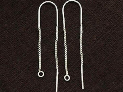 2 pairs of 925 Sterling Silver Ear Threads 44 mm.