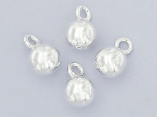 8 of 925 Sterling Silver Round Charms 5mm.