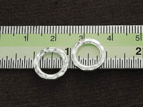 4 of Karen Hill Tribe Silver Hammer Jump Rings 12 mm.