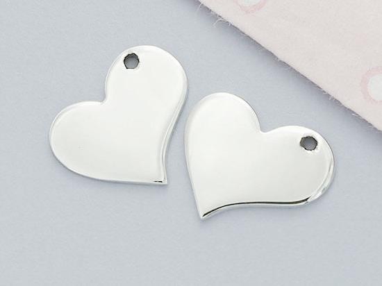 4 of 925 Sterling Silver Heart Charms 11x12.5 mm. .