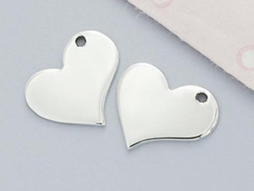 4 of 925 Sterling Silver Heart Charms 11x12.5 mm. .