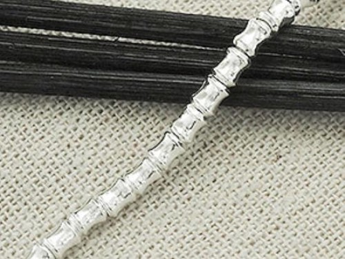 48 of Karen Hill Tribe Silver Hourglass Beads 2.8x3.5mm., 6.5 inches