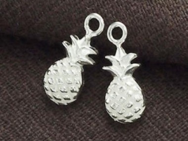 925 Sterling Silver Pineapple Charms 6x11 mm.