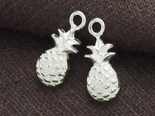 2 of 925 Sterling Silver Pineapple Charms 6x11 mm.