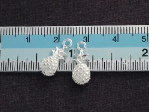 2 of 925 Sterling Silver Pineapple Charms 6x11 mm.