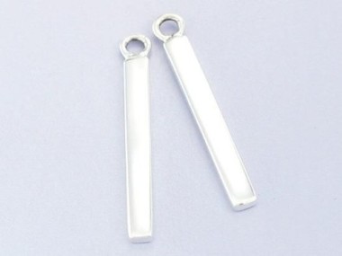 925 Sterling Silver Rectangle Bar Charms 2.5x20mm.