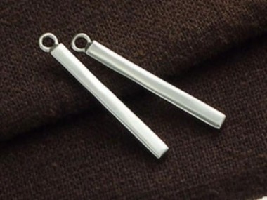 925 Sterling Silver Rectangle Bar Charms 2.6x25mm.