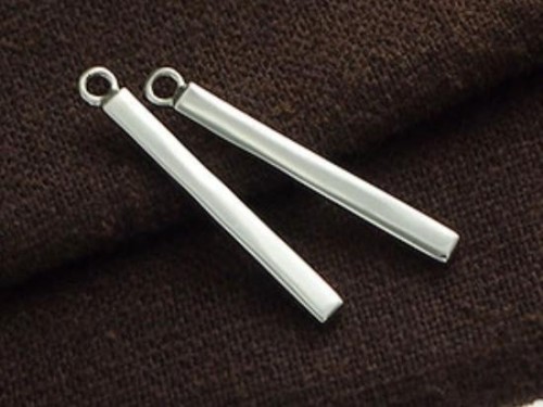 2 of 925 Sterling Silver Rectangle Bar Charms 2.6x25mm. .